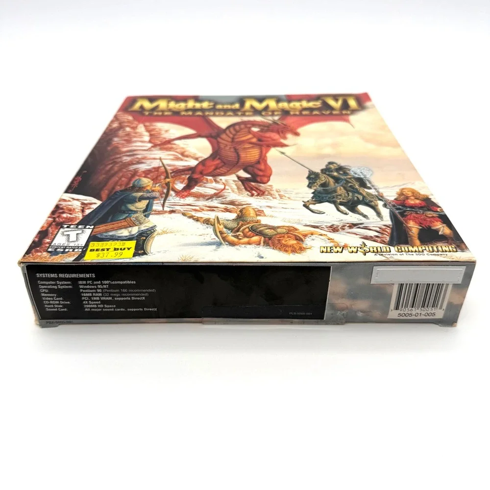 Might & Magic VI Mandate of Heaven PC Game 1998 Big Box Cloth Map New World